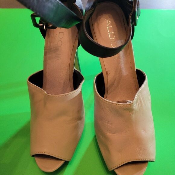 ALDO WOMEN'S LEATHER OPEN TOE ANKLE STRAP SANDAL - Picture 5 of 13